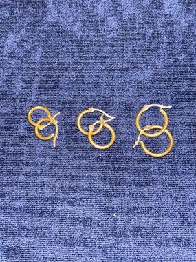 Gold Hoop Earring Set - Classic Women Jewelry